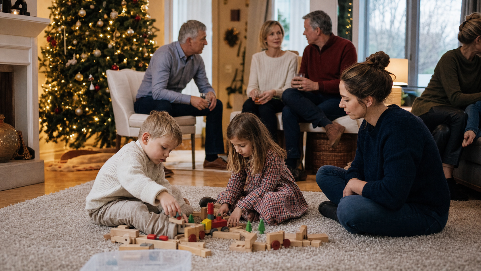 Illustrated story preview for The Comment Section Paused When the Babysitter Appeared in Every Holiday Photo
