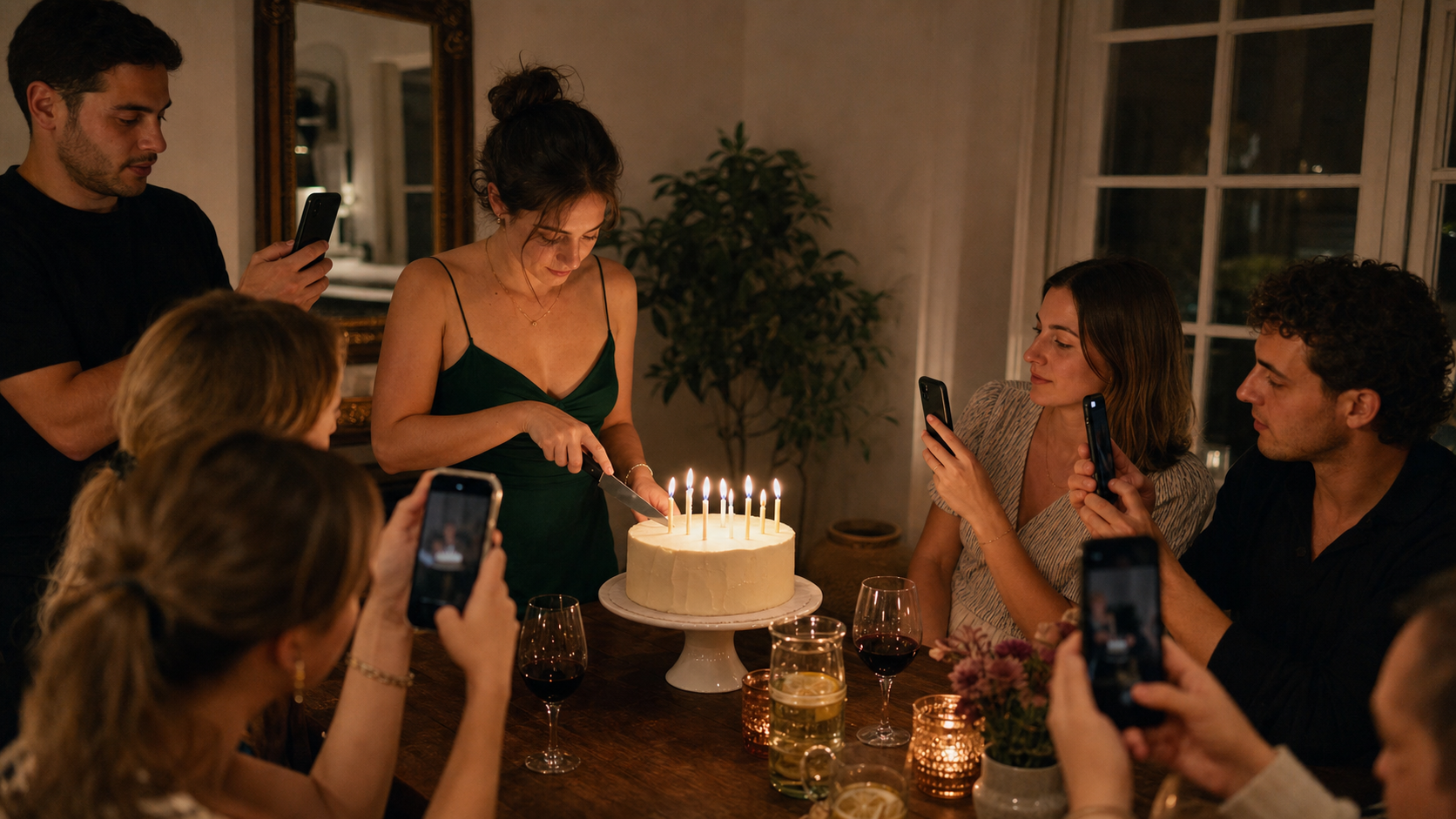 Illustrated story preview for Everyone Filmed While the Birthday Girl Cut Her Own Cake