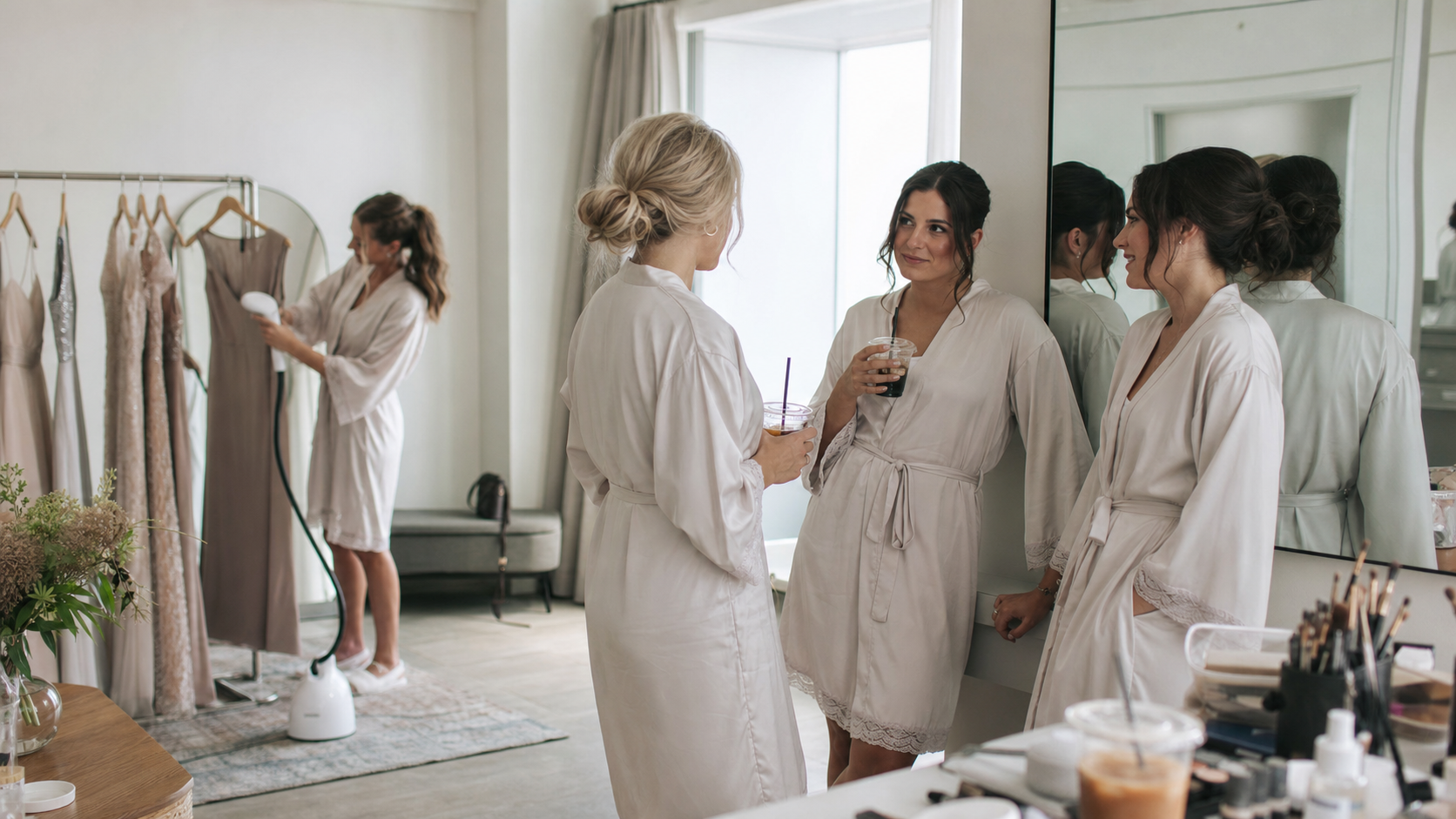 Illustrated story preview for The Bridesmaid Was Steaming Dresses While Everyone Else Posed