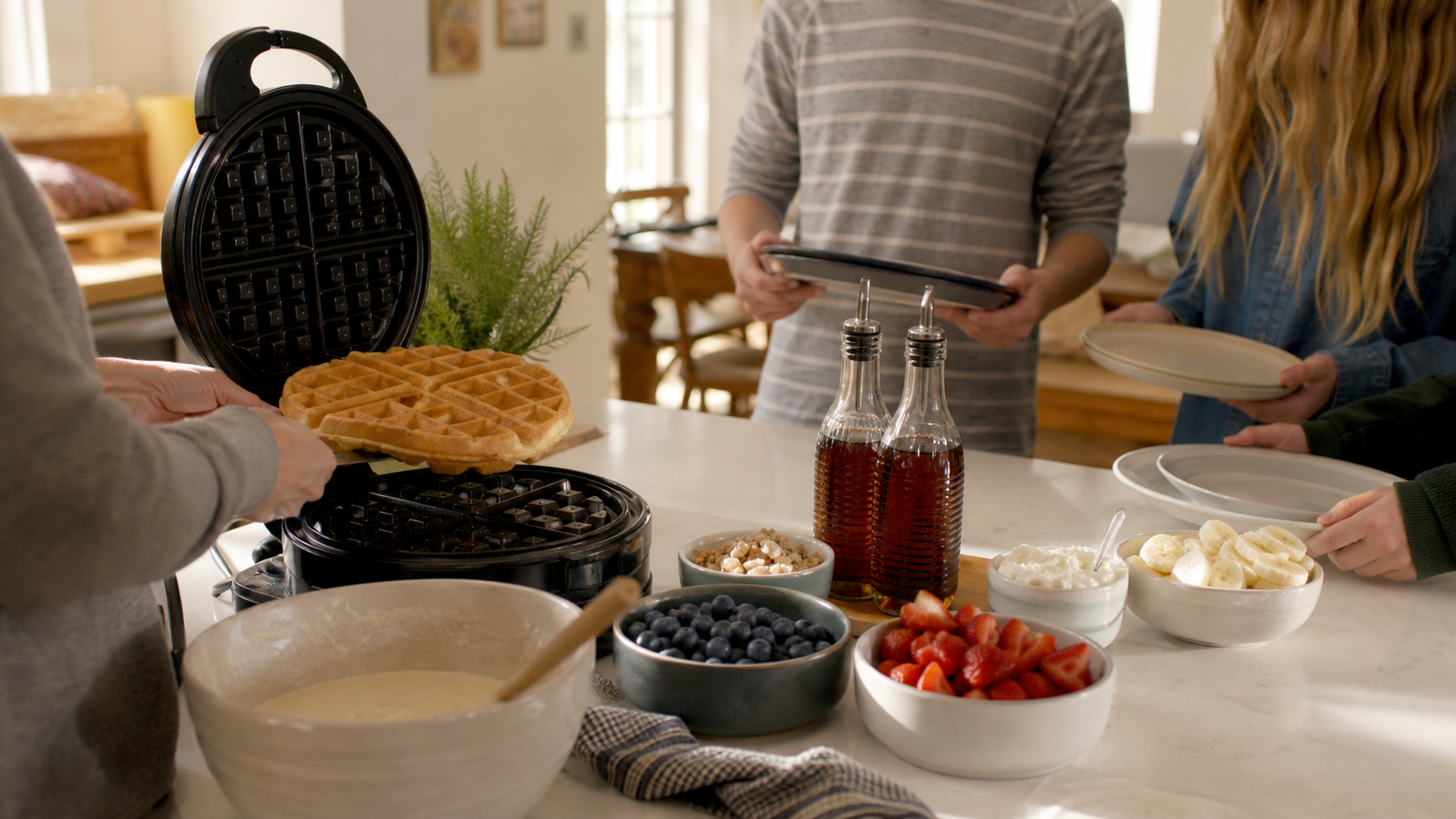Illustrated story preview for The Clean Waffle Iron Became Brunch’s Real Status Symbol