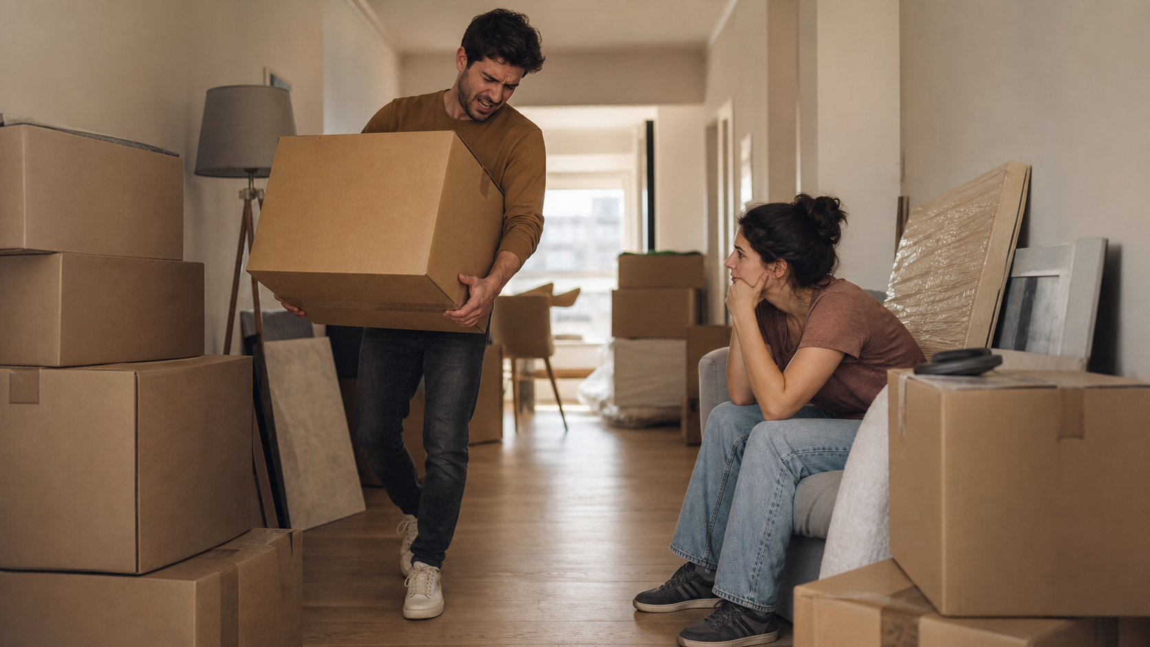 Illustrated story preview for The Comments Found the Boyfriend Sitting Down on Moving Day