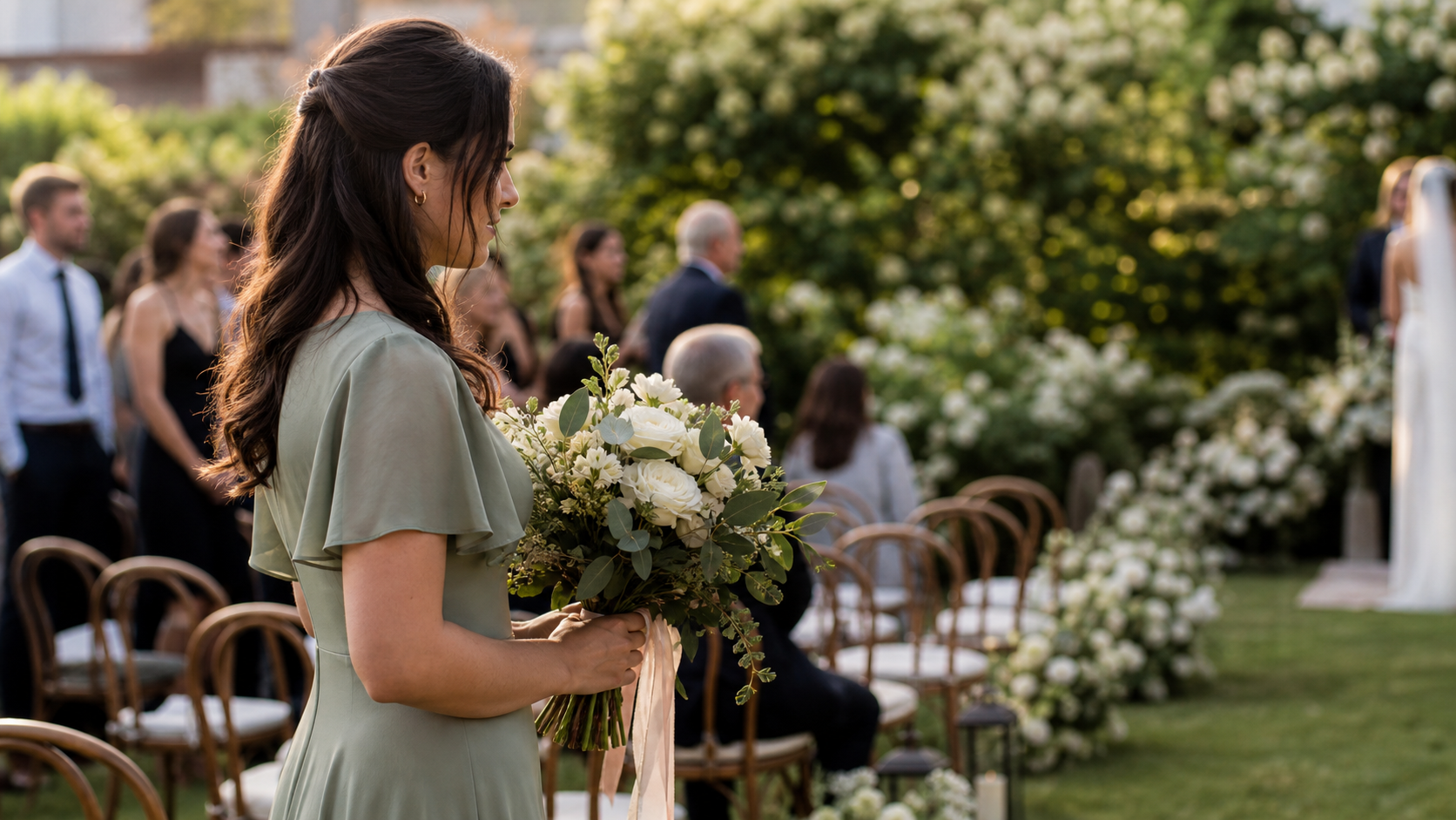 Illustrated story preview for The Comments Noticed The Bride's Friend Holding The Bouquet