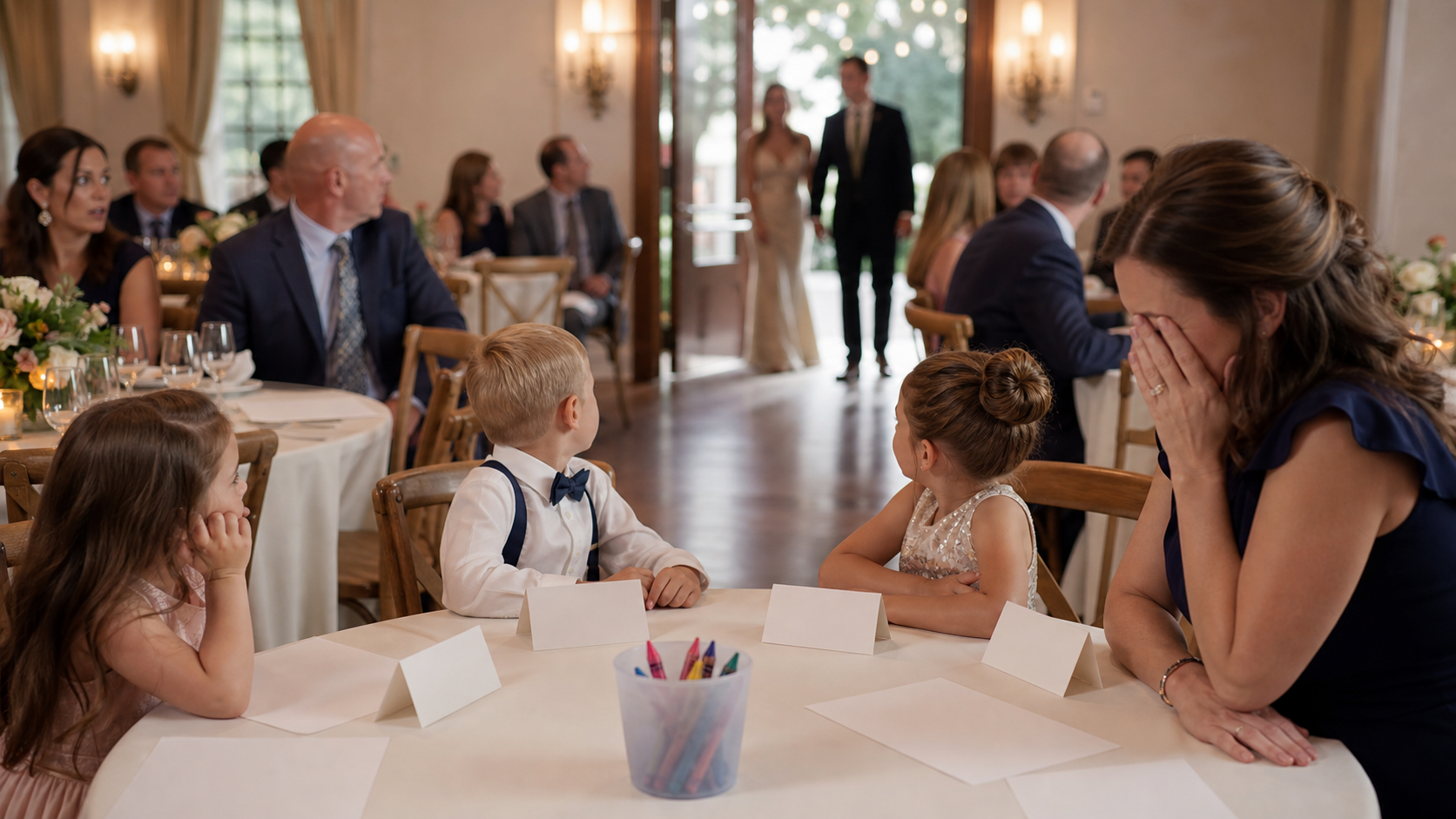 Illustrated story preview for My Cousin Put Me at the Kids' Table Until She Needed My Plus-One's Connections