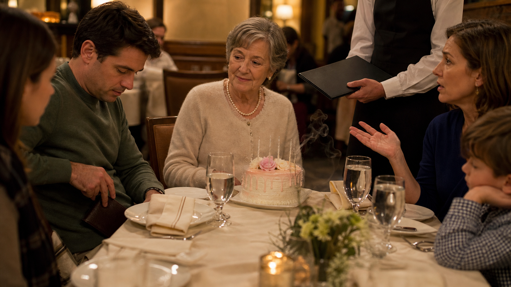 Illustrated story preview for The Cousin Table Found Out Who Was Really Paying for Grandma's Birthday