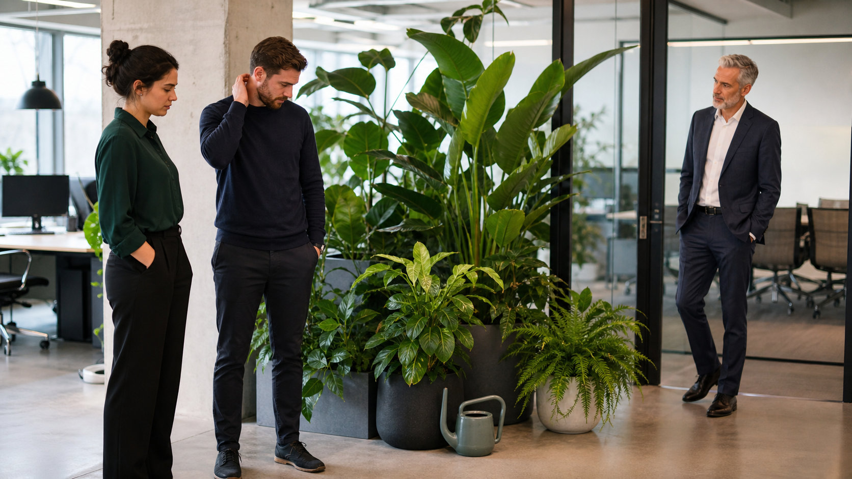 Illustrated story preview for My Coworker Said The Office Plants Were Everyone's Job Until The CEO Asked Who Kept Them Alive