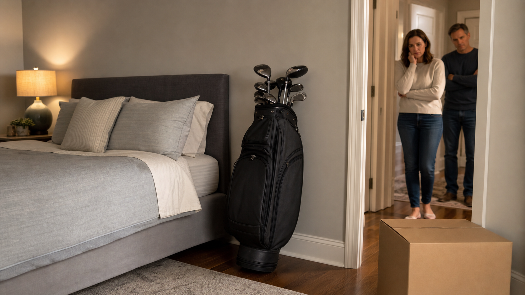 Illustrated story preview for My Dad Said Nobody Needed Assigned Rooms Until His Golf Clubs Got the Guest Suite