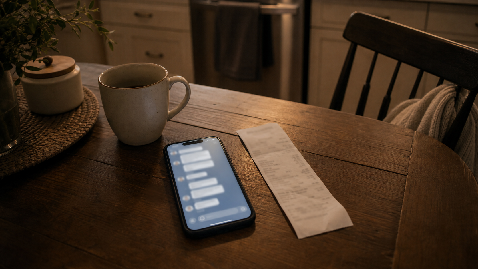 Illustrated story preview for The Family Group Chat Went Silent After I Posted the Receipt