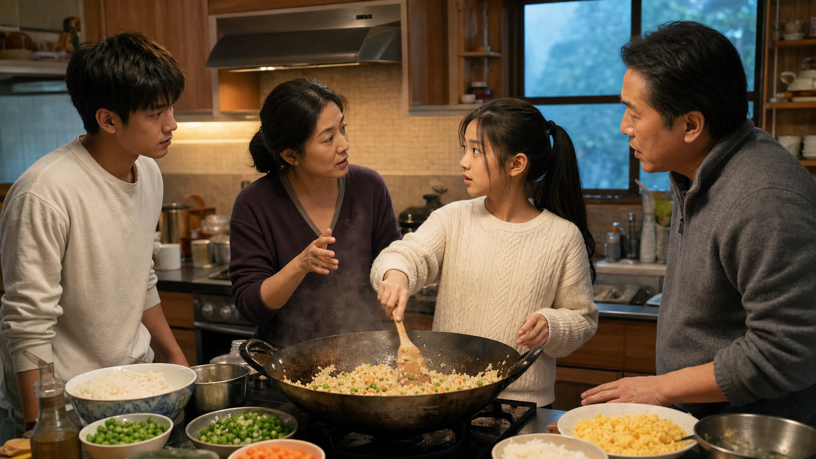 Illustrated story preview for The Fried Rice Reel That Turned Mom’s Wok Into Family Court