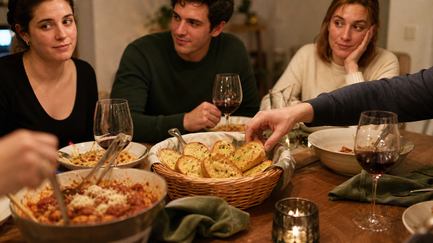 Illustrated story preview for The Garlic Bread Reel Became a Debate About Who Gets Complimented for Warming Things Up