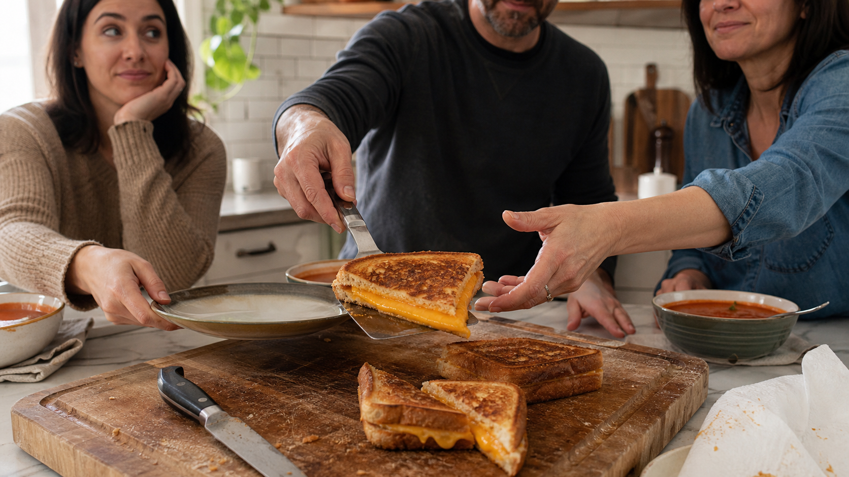 Illustrated story preview for The Grilled Cheese Cut That Exposed Everyone’s Care Habits