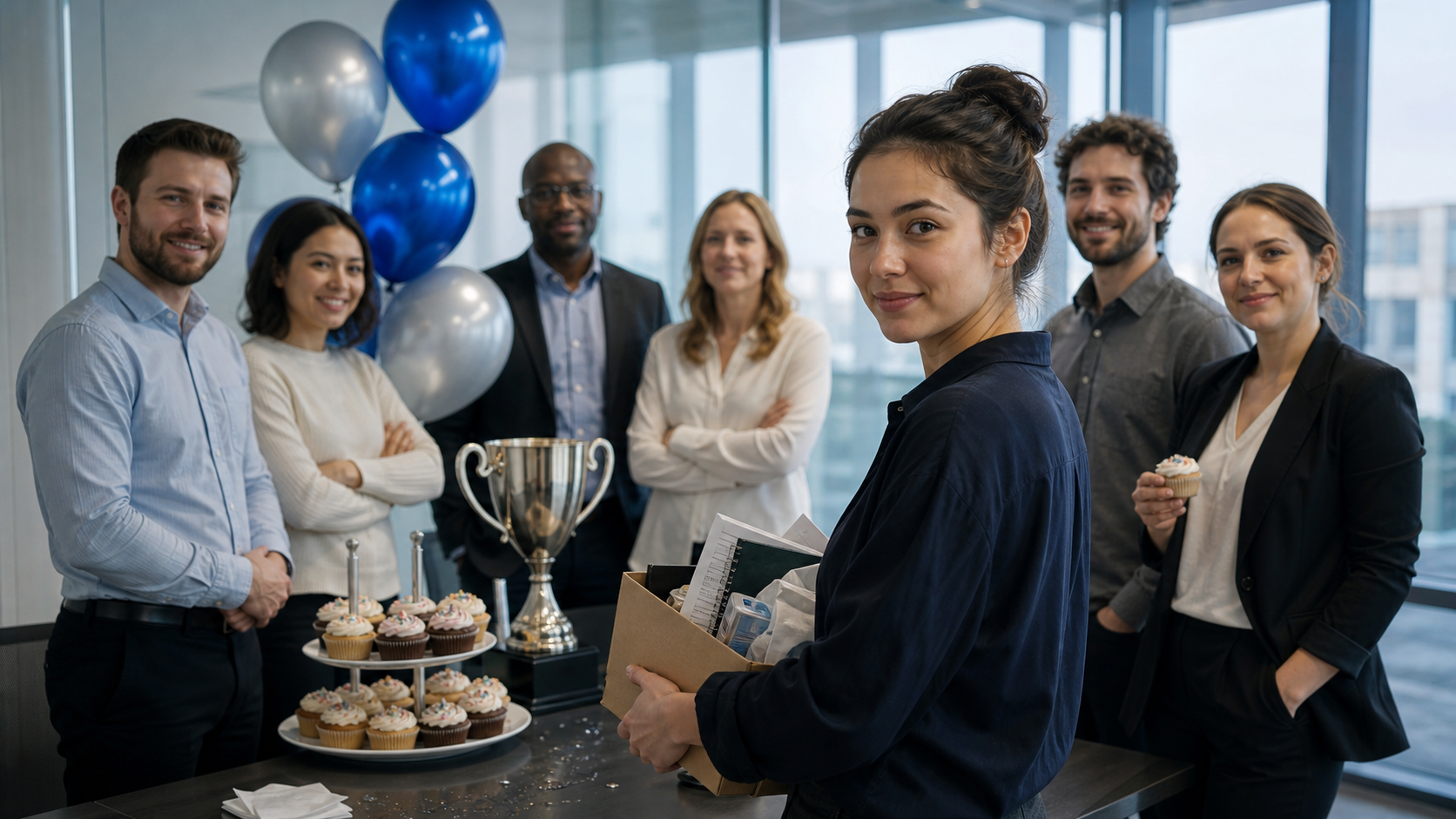 Illustrated story preview for The Comments Asked Why the Intern Was Holding the Award in Every Office Photo