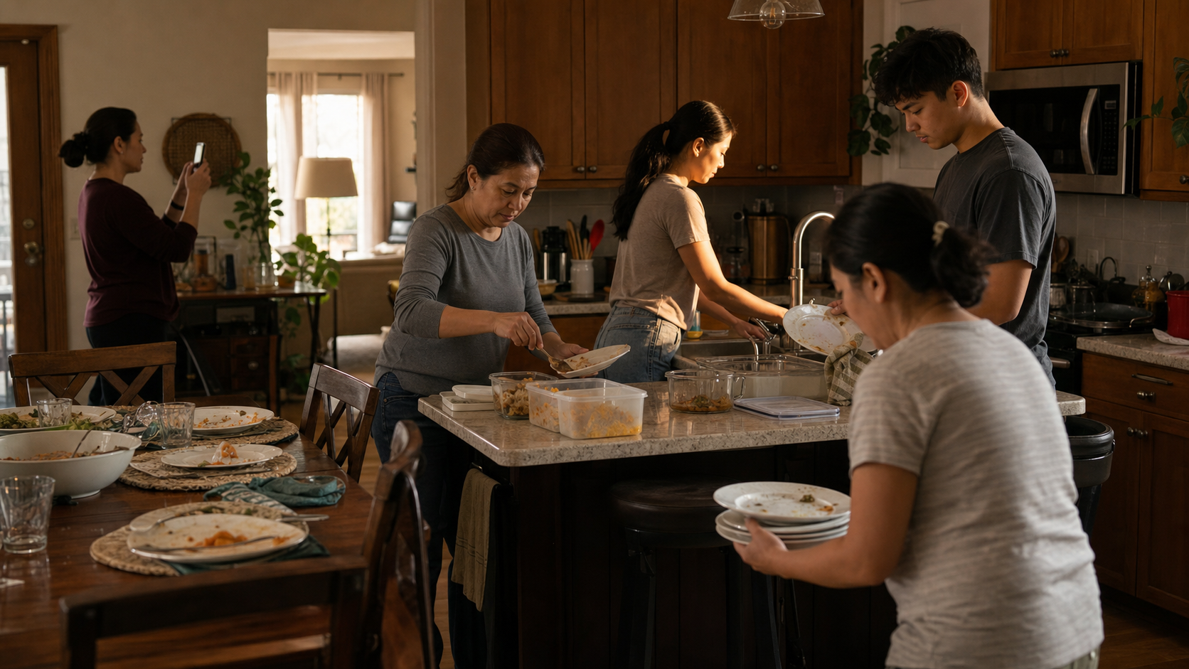 Illustrated story preview for My Mother Said the Photos Were for Memories, Then Cropped Out Everyone Who Helped Cook
