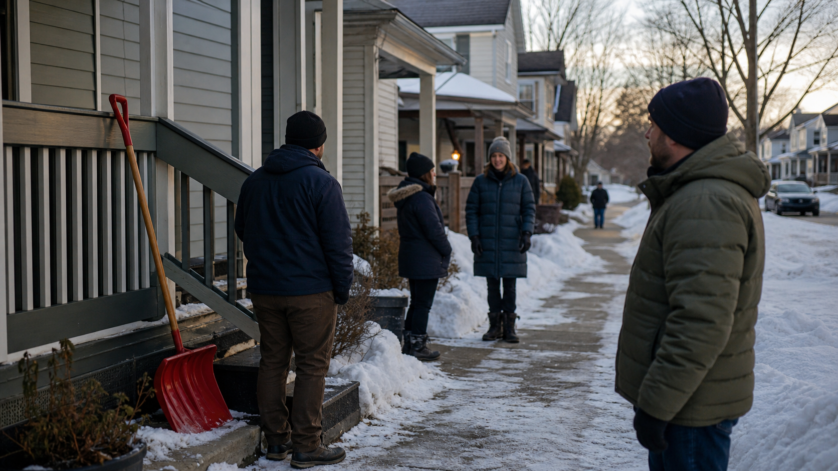 Illustrated story preview for My Neighbor Borrowed My Snow Shovel, Then Complimented Everyone Else's Sidewalk