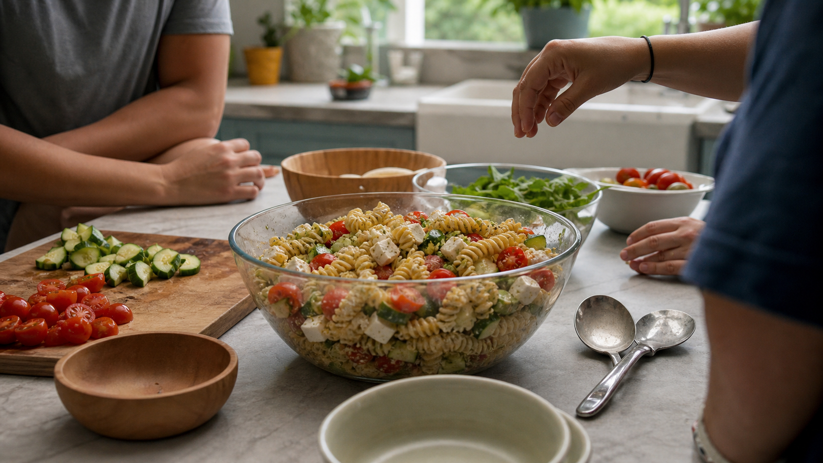 Illustrated story preview for The Pasta Salad Reel Turned Mozzarella Picking Into A Manners Trial